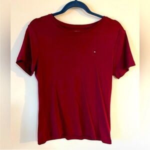 Tommy Hilfiger Red Short Sleeve Blouse